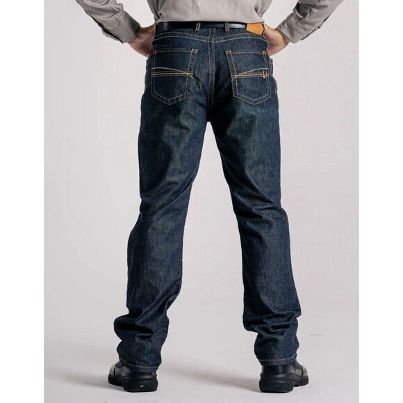 NEW Lapco Men’s Sz 44x30 FR Flame Resistant Modern Workwear Blue Jeans Dark Wash - Picture 3 of 11